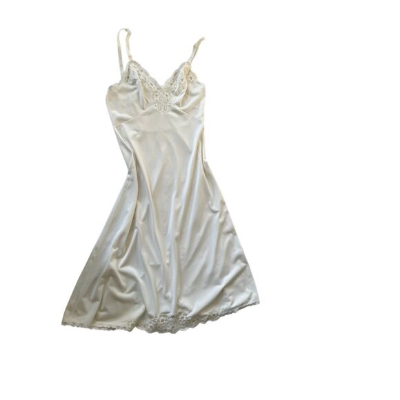 Shadowline Other - Shadowline Vintage Slip Full Nightgown Ivory Lace size Small